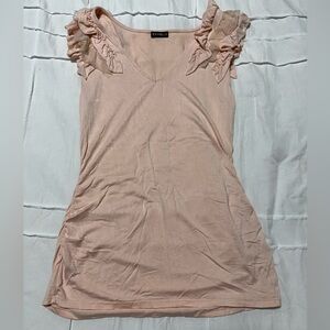 Express Baby Pink Ruffle Sleeve Top